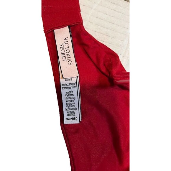 Victoria's Secret Body by Victoria Perfect Shape Red Multi-way Underwire Bra 36D - Picture 3 of 7